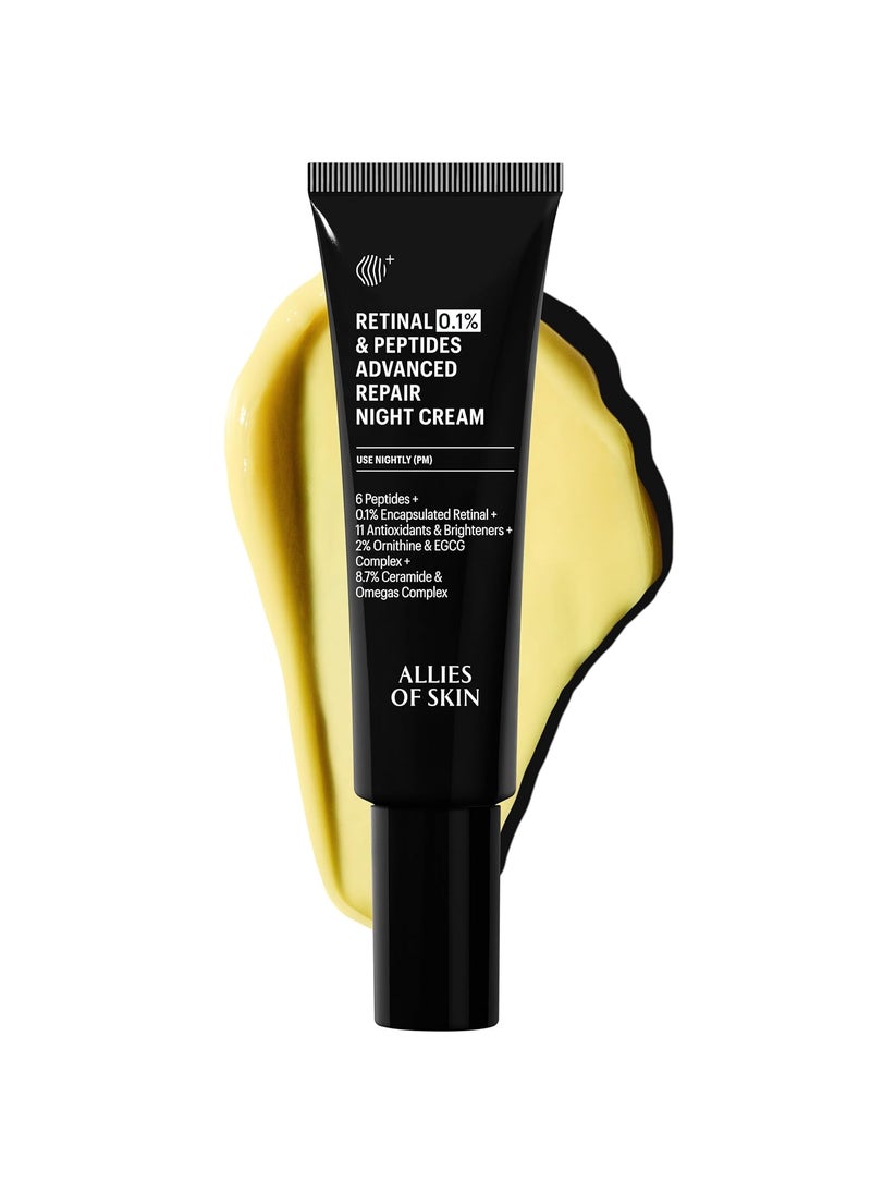Allies of Skin Retinal 01 Peptides Repair Night Cream with 01 Encapsulated Retinal 6 Peptides 2 Ornithine  EGCG Complex 87 Ceramides  Omegas Complex