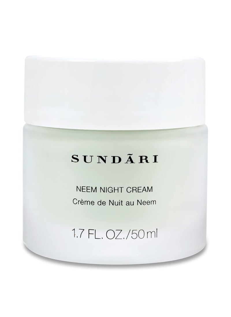 SUNDARI Neem Night Cream  17 Fl Oz Night time Moisturizer with Botanical Extracts Wrinkle Repair  Hydration Nourishes and Soothes Skin Restores Natural Radiance All Skin Types