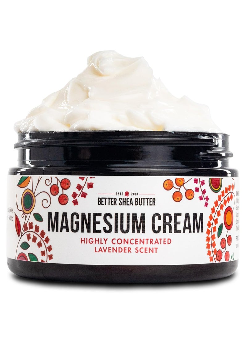 Magnesium Good Night Cream  Relieves Muscle Tension and Leg Cramps  Night Lotion Safe for Pregnancy Kids and Babies  Organic and Natural Ingredients Vegan US made  Lavender