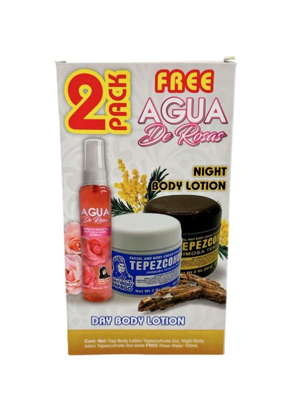 Del Indio Papago Facial Day and Night Cream Bundle includes a rose water spray  Both Tepezcohuite 60g  2Fl Oz 3pack