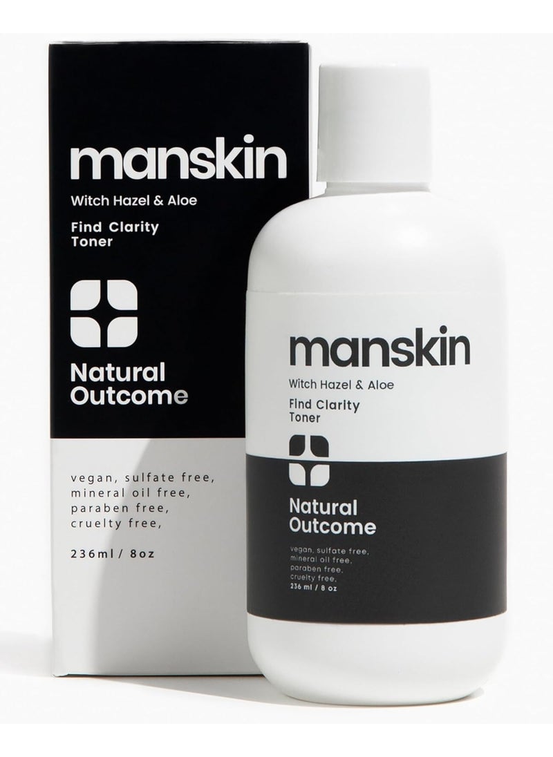 Man Skin Face Toner  Natural Daily Toner Enhances Men Facial Complexion  Pore Cleansing Facial Astringent with Witch Hazel  Aloe Vera for All Skin Types  8 Oz