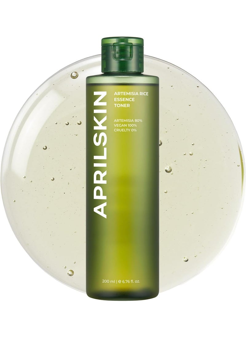 APRILSKIN Artemisia Korean Rice Toner  100 Korean Mugwort  Hydration Boost Facial Toner  Vegan Cruelty Free Low pH  No sulfates and Artificial Fragrance  Korean Skin Care  676 oz