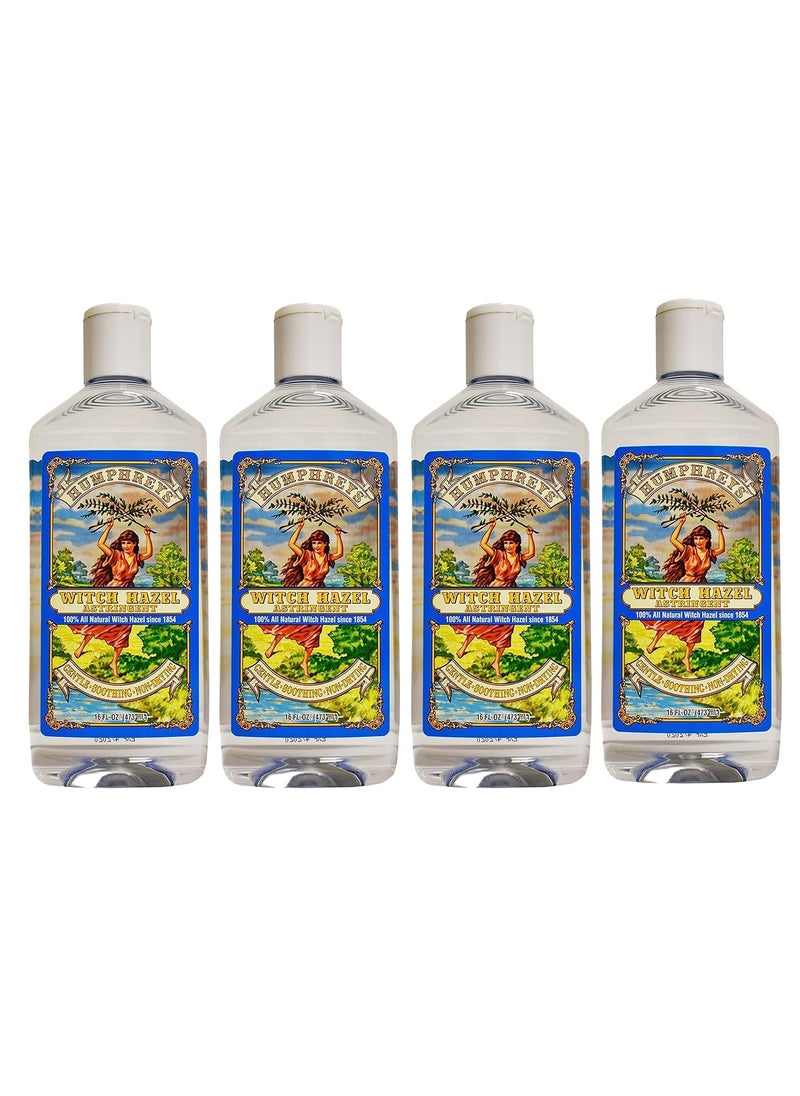 Humphreys Witch Hazel Astringent 16 Fl Oz Pack of 4