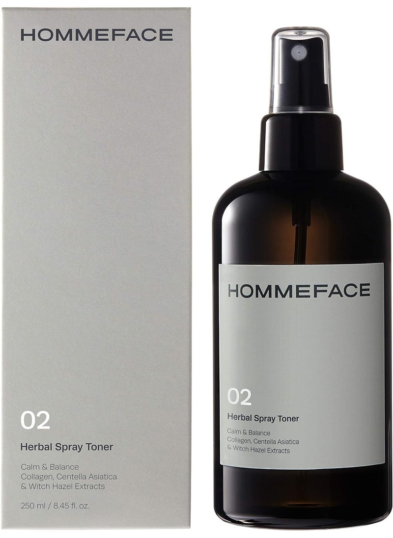 HOMMEFACE Mens Herbal Spray Face Toner 845 fl oz  AlcoholFree Hydrating and Balancing Facial Mist with Witch Hazel CICA Extract Anti Aging Aftershaving for All Skin Types