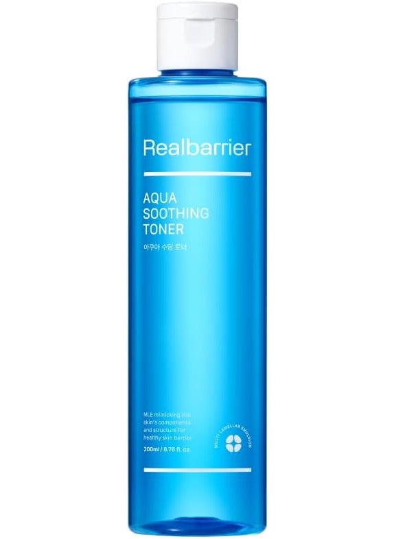 Real Barrier Aqua Soothing Toner 676 Fl Oz Moisturizing to Soothe Heated Skin Hyaluronic Acid Cooling Soothing Toner Mildly Acidic Toner with Hypoallergenic Cooling Ingredient Korean Skincare