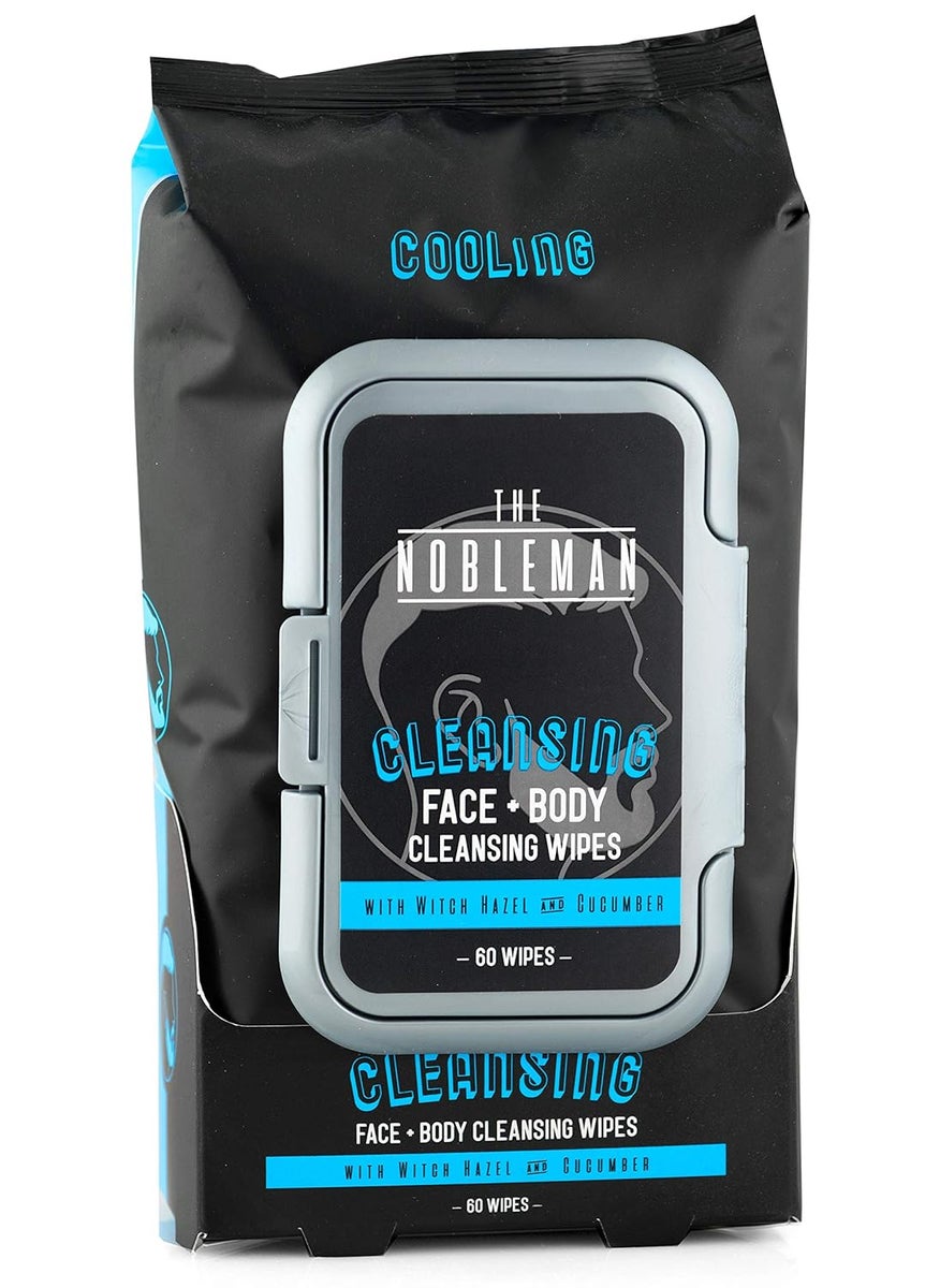 Mens Cleansing Face  Body Cleansing Wipes  60ct