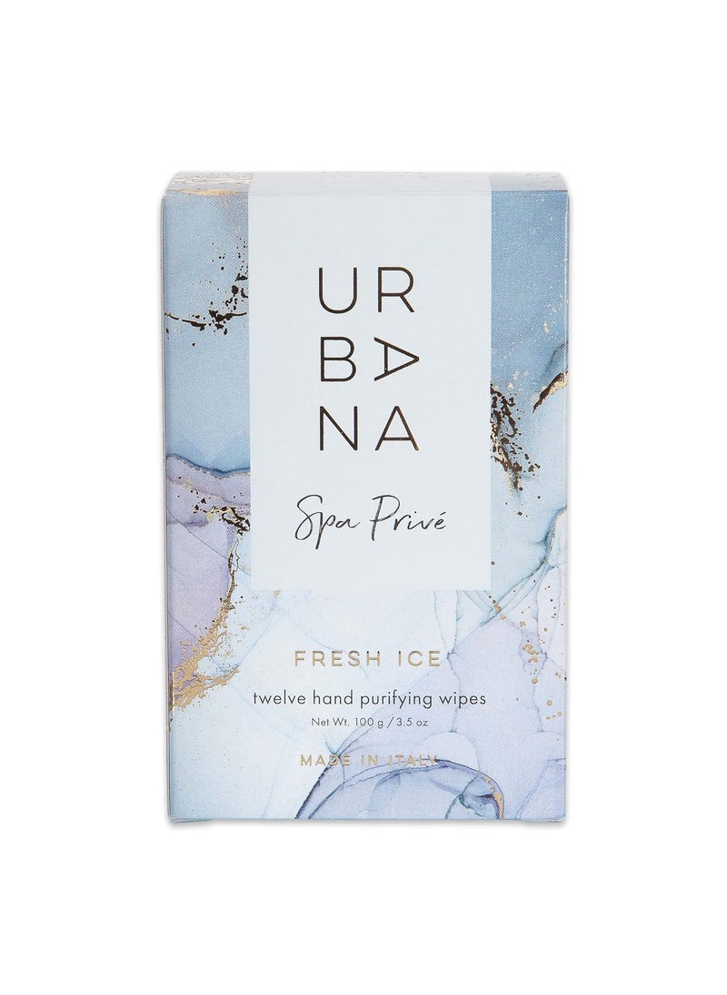 Urbana Spa Prive Collection Individual Hand Purifying Wipes 12 Pack 35 oz Fresh Ice6280