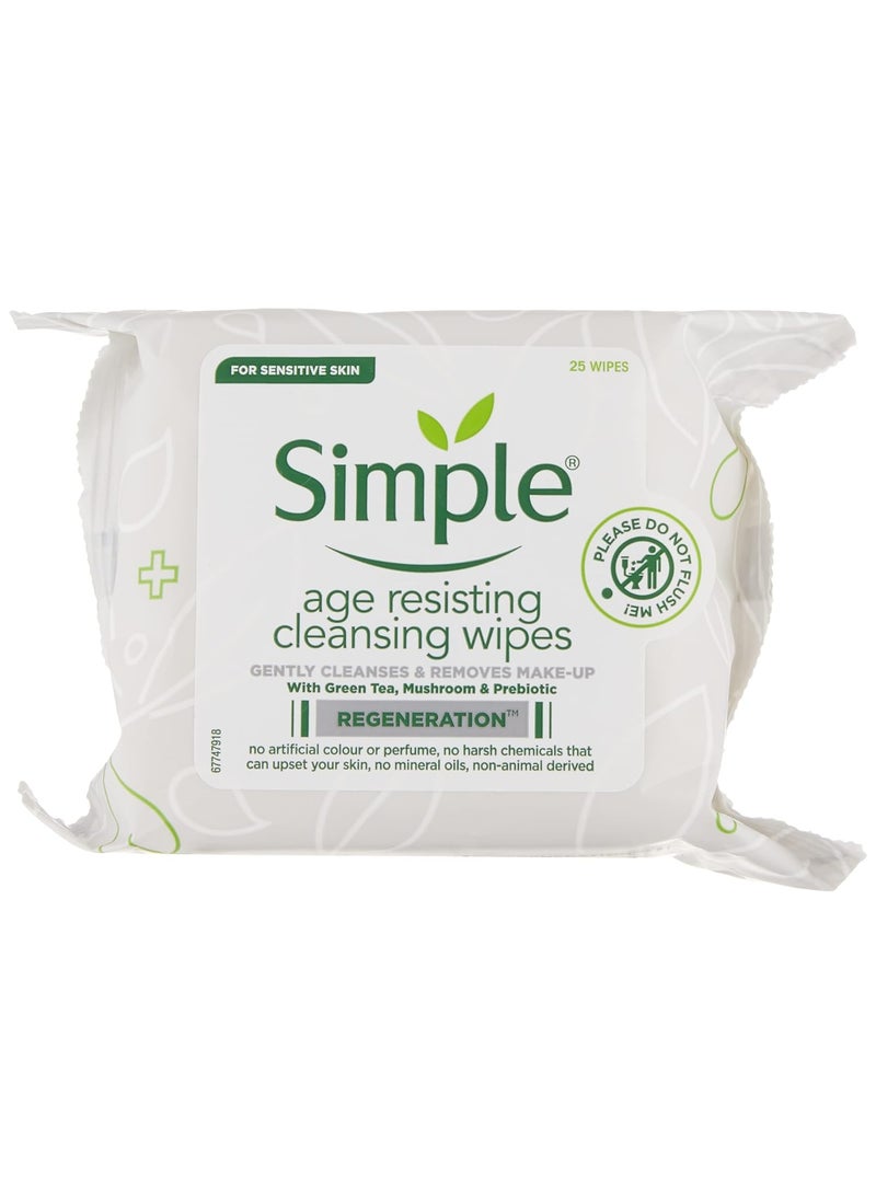 Simple Regeneration Age Resisting Cleansing Wipes 25