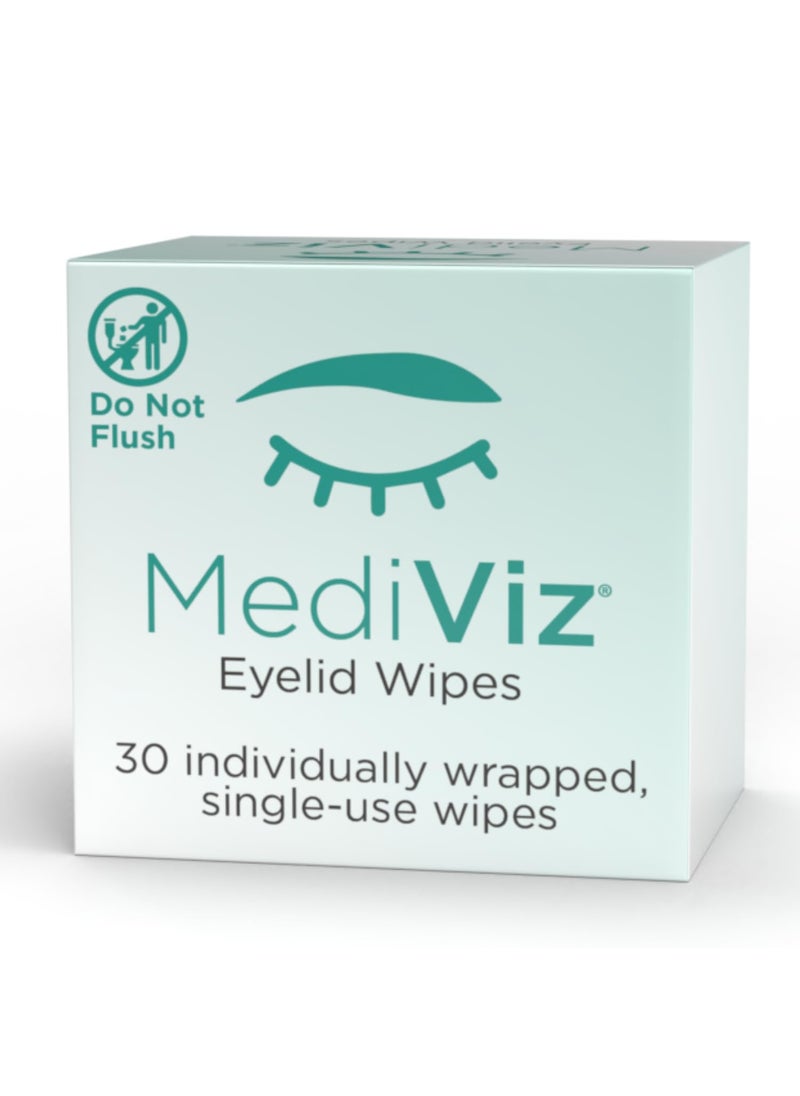 Eyelid Cleanser Wipes 30 Count  Gentle Exfoliating Hypoallergenic Eyelid Wipes  For Itchy Eyes Helps Remove Lid Debris Eye Makeup and Clear Crusted Matter