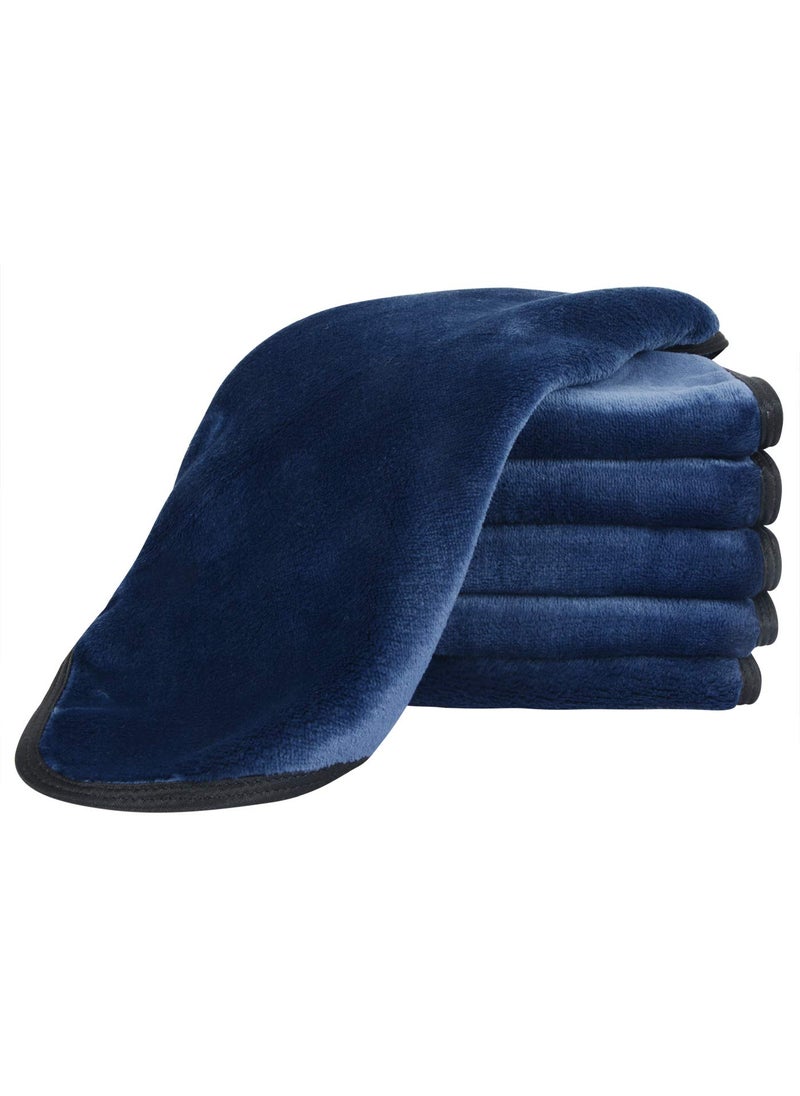 VIVOTE Microfiber Makeup Remover Cloths Reusable Face Towel Soft Facial and Skin Care Wash Cloth 12Inch X 12Inch 6 packNavy Blue