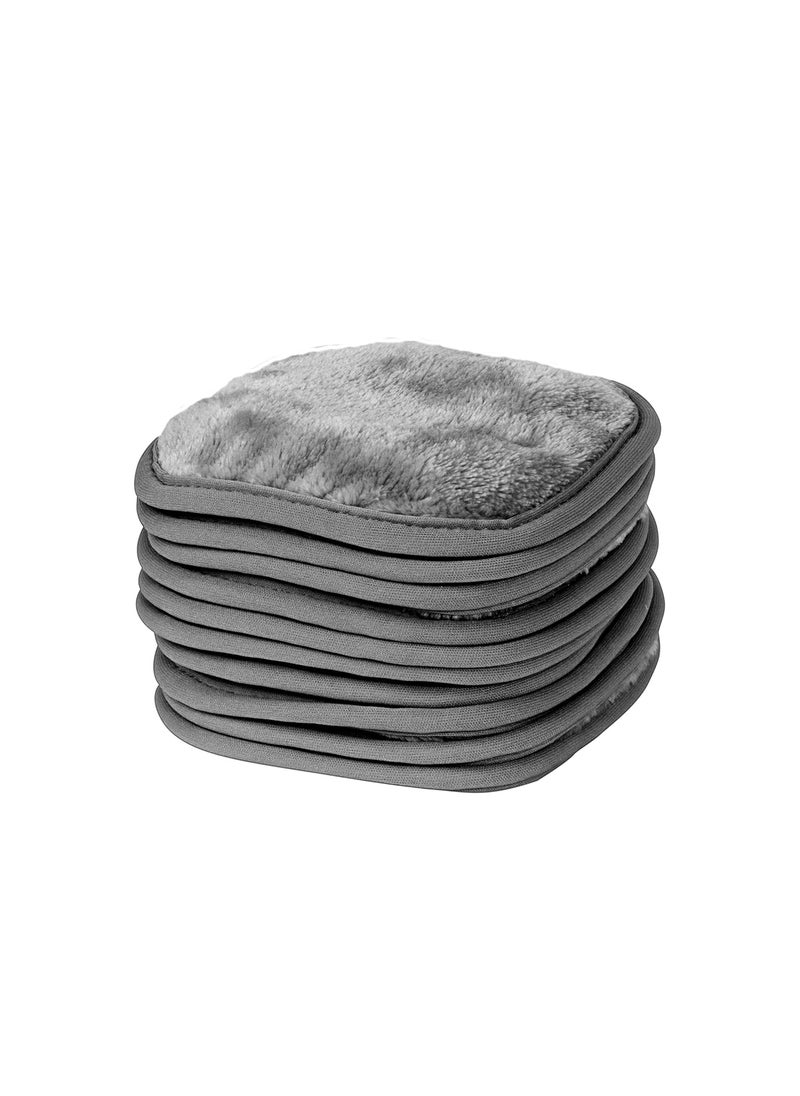 Eurow Makeup Removal Cleaning Cloth Washable and Reusable 5 by 5 Inches Gray Pack of 10