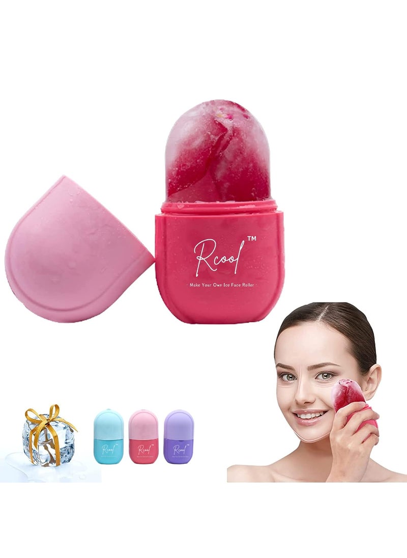 Ice Face Roller  Gua ShaFace MassagerFacial Beauty Ice Roller Skin Care ToolsSkin Care Productsfor FaceEyesRemove Fine LinesShrink PoresReduce Acne and Lubricate The Skin Pink