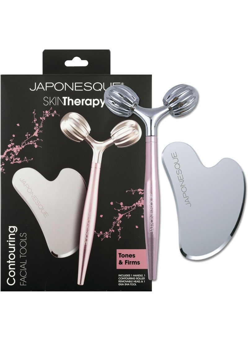 JAPONESQUE SKINTherapy Contouring Facial Tool V Roller for Lymphatic Drainage Facial Massage Relieves Tension and Improves Absorption of Skin Care Products