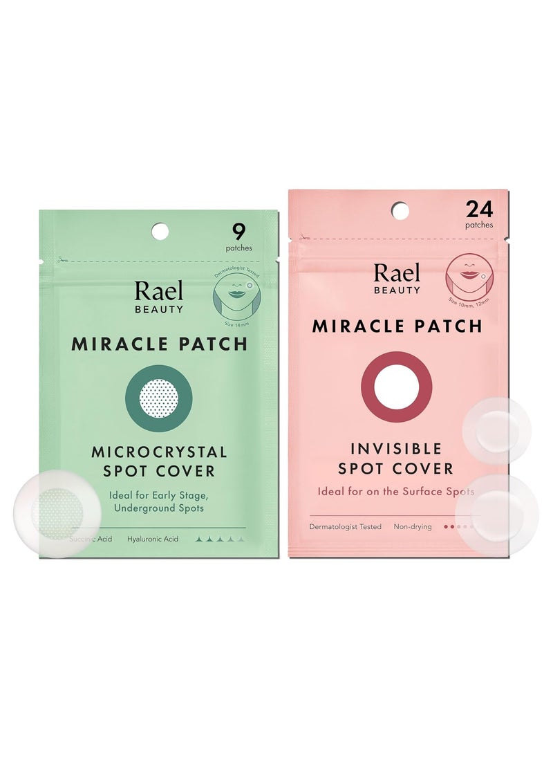 Rael Pimple Patches Invisible  Microcrystal Spot Cover  Hydrocolloid Acne Patch for Face Zit and Blemish Breakouts Vegan Korean Skin Care 33 Count