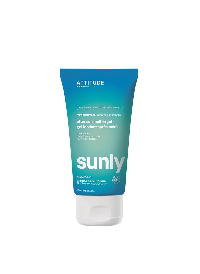 ATTITUDE After Sun MeltIn Gel EWG Verified Dermatologically Tested Soothes and Hydrates Vegan and Mineral Based Formula Mint and Cucumber 51 Fl Oz