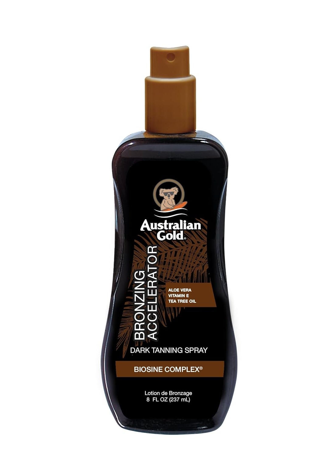 Australian Gold Dark Tanning Accelerator Spray Gel With Bronzer  8 Fl Oz Multicolor AGCB175Packaging May Vary