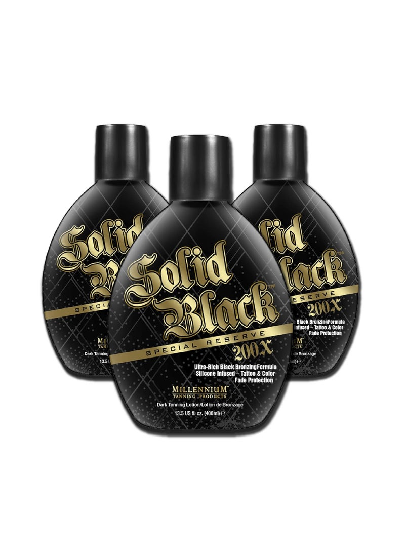 Millennium Tanning Solid Black Special Reserve 200X Tanning Lotion 135 Ounces 3pack