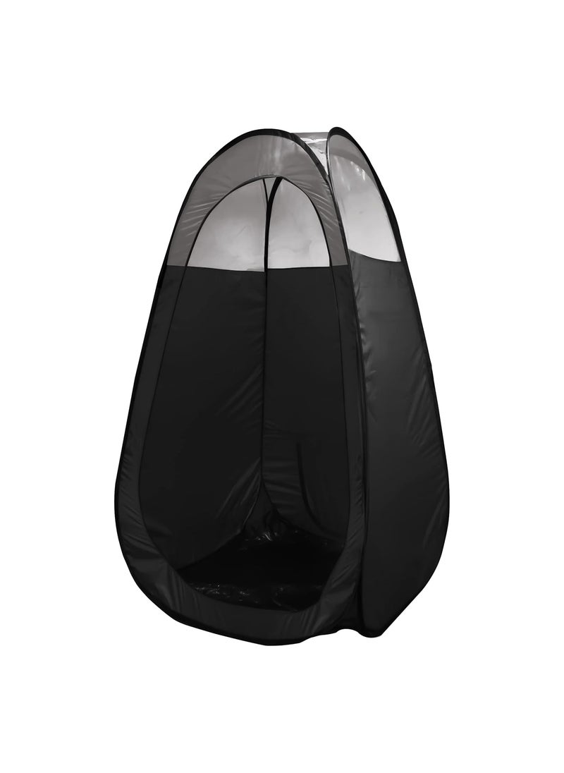 MineTan Spray Tan Folding Tent  Portable Lightweight Pop Up Tanning Unit With Carry Bag Black  13 Clear  Designed For Professional Use Mobile or Home Use Great for Mobile Spray Tanner Techs