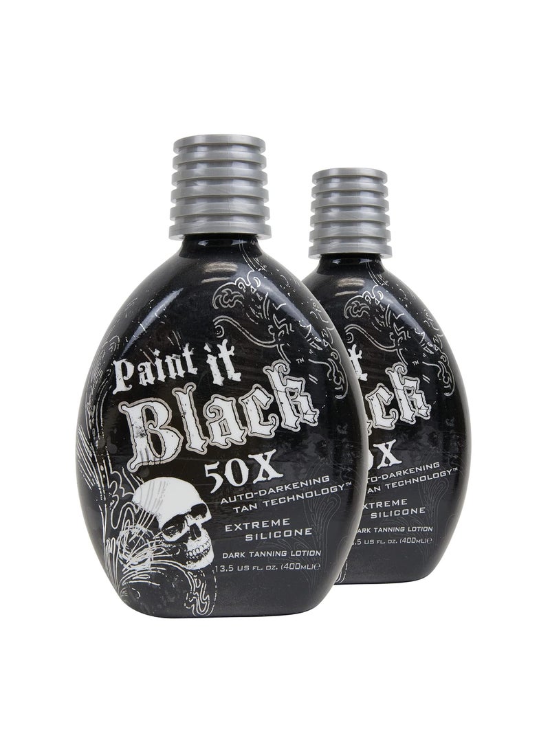 LOT of 2 Millennium PAINT IT BLACK 50X Bronzer Indoor Dark Lotion Tanning Bed by Millennium Tanning Products