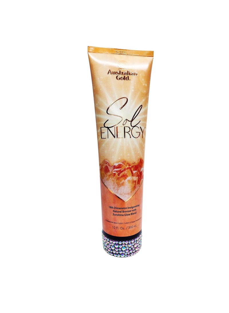Australian Gold Sol Energy Tanning Lotion 10 oz  18th Dimension Natural Bronzer DermaDark Vitamin C  D BioActive Minerals Matte Finish Skin Immunity Boost Papaya Fragrance ParabenFree