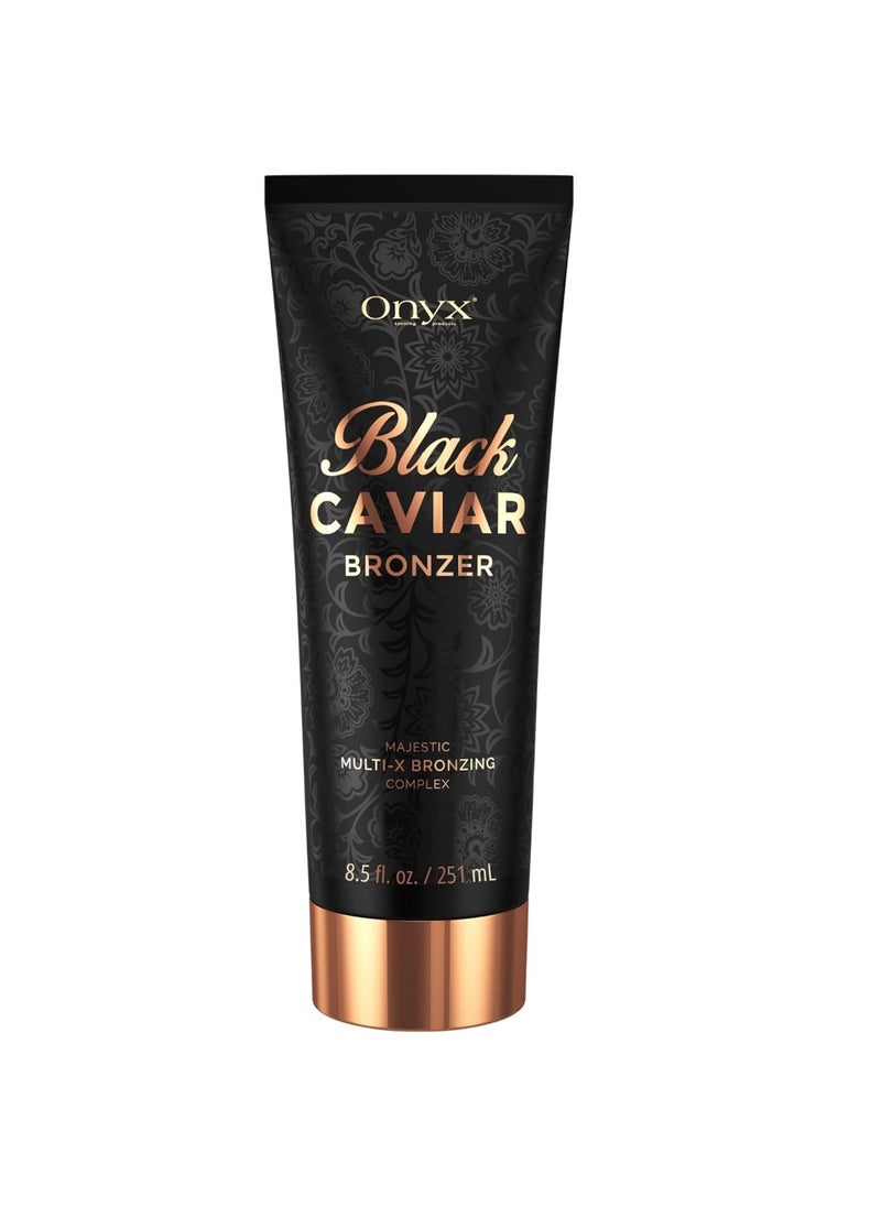Onyx Black Caviar Dark Tanning Lotion 85 fl oz  Advanced Body Bronzer and Tanning Accelerator  Instant Tan Enhancer  for Indoor Tanning Beds and Outdoor Sun  Achieve Ultra Dark Skin Results