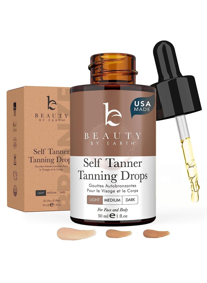 Self Tanning Drops for Face  USA Made with Organic  Natural Ingredients Bronzing Face Tanning Drops with Aloe Vera Non Toxic Self Tanner for Sunless Fake Tan  Natural Glow Cruelty  Toxin Free