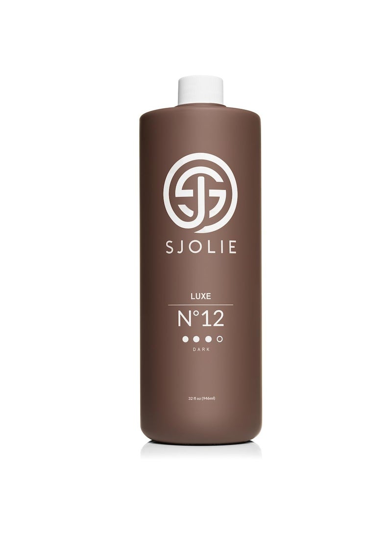 SJOLIE Spray Tan Solution  Luxe 12  Violet Based Dark Blend  Sunless Tanning Solution for Deep Dark Bronze Finish All Natural 32oz