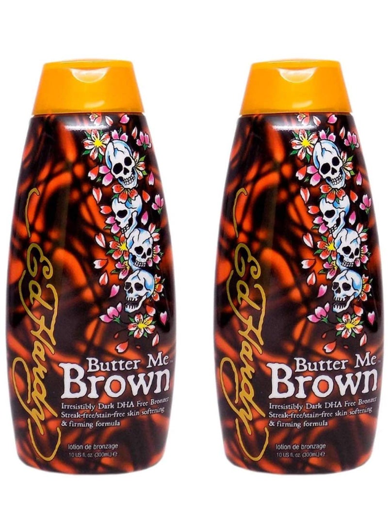 2 Ed Hardy Butter Me Brown Tanning DHA  Streak Free Bronzing Cream Lotion 10 Oz