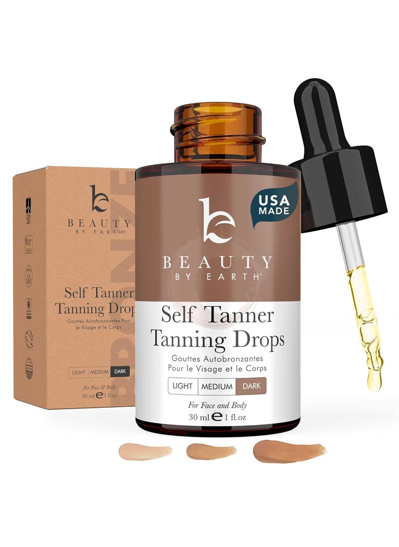 Self Tanning Drops for Face  USA Made with Organic  Natural Ingredients Ultra Dark Face Tanning Drops to Add to Moisturizer Self Tanner for Sunless Fake Tan  Natural Glow Cruelty  Toxin Free