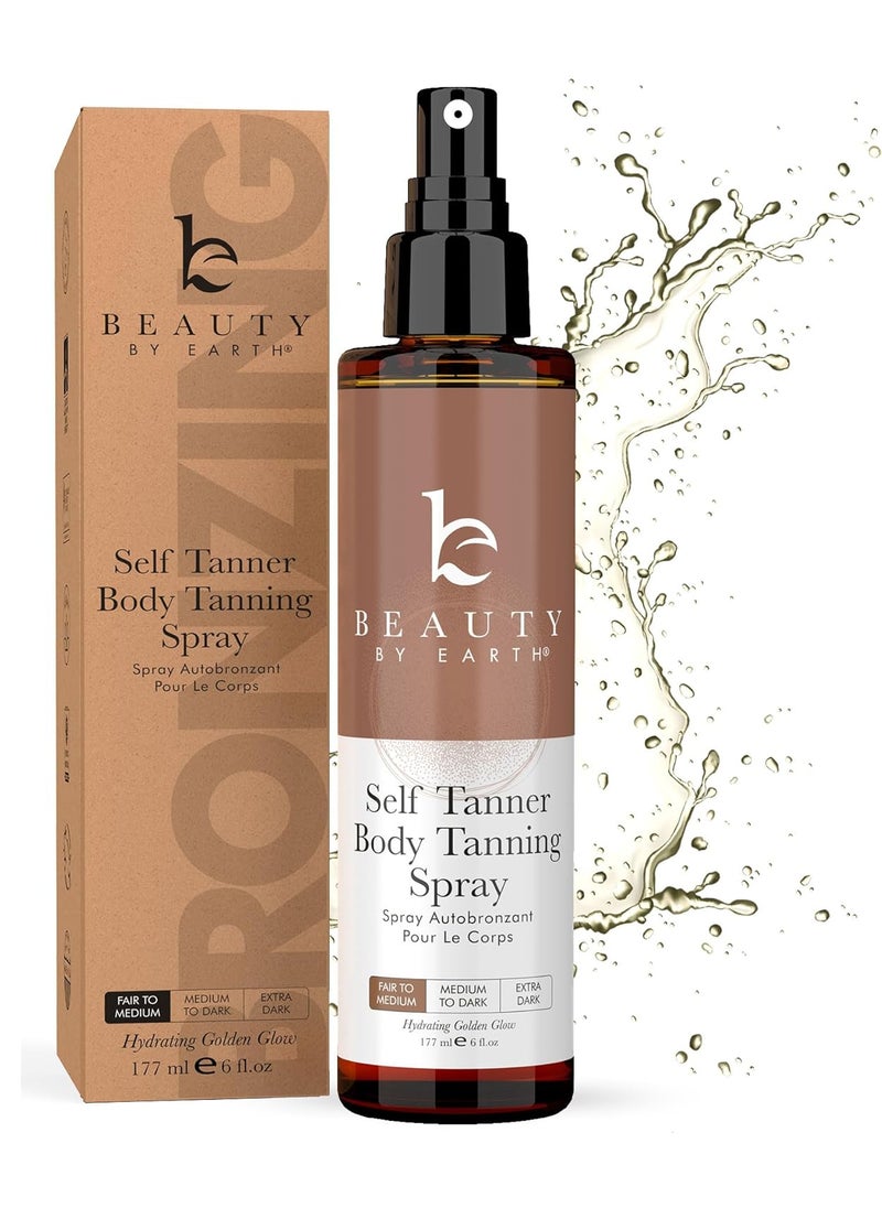 Self Tanner Spray  USA Made with Natural  Organic Ingredients Fast Drying Spray Tan for Pale Skin Non Toxic Gradual Tanning Spray Sunless Tanning Water for Women  Men Fair to Medium