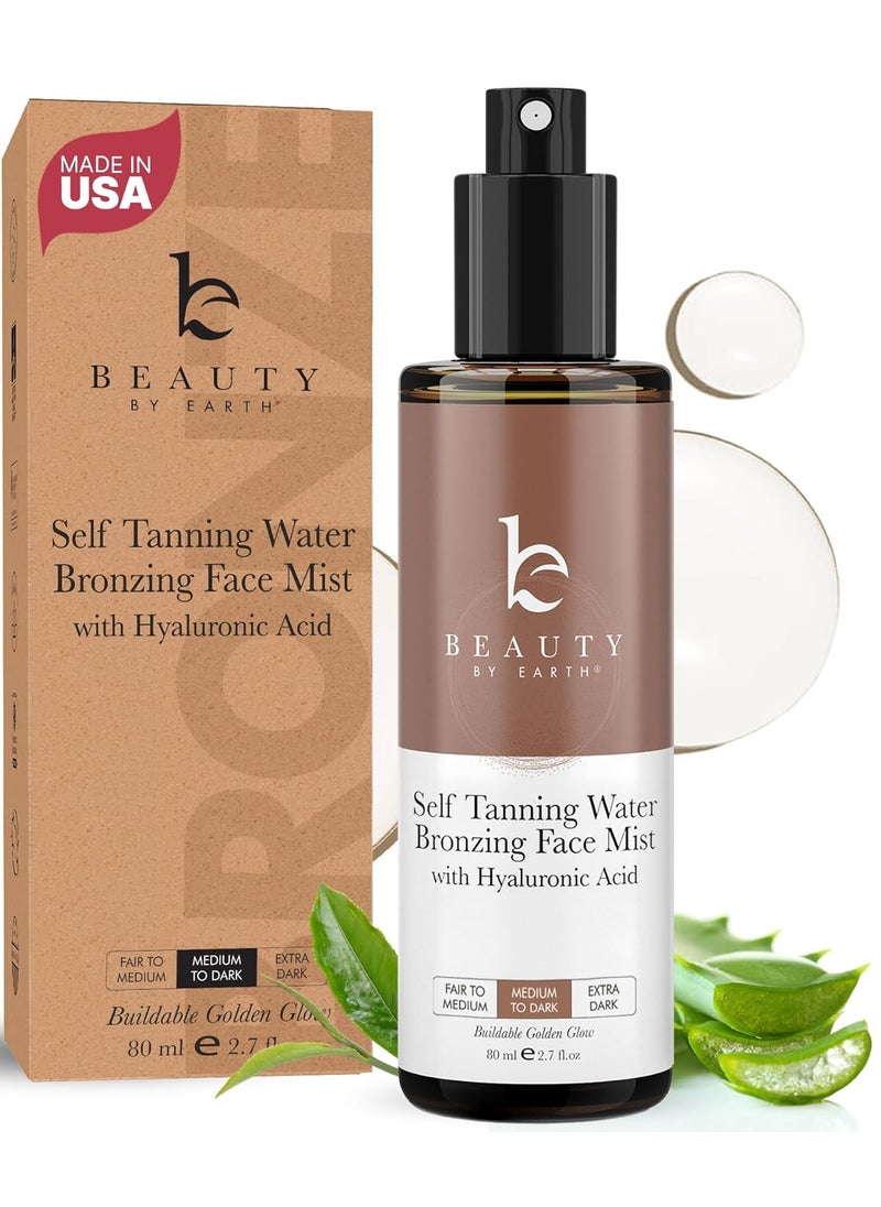 Self Tanning Face Mist  USA Made with Natural  Organic Ingredients Sunless Tanning Spray for Fake Tan Facial Water Spray for StreakFree Tan Face Tanner Mist for Natural Glow
