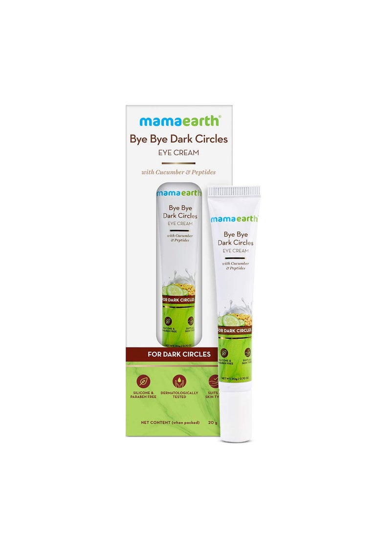MAMAEARTH Bye Bye Dark Circles Peptide Eye Cream  Reduces Dark Circles Puffiness Bags  Wrinkles  Soothes Tired Eyes  Firms Under Eye Skin  071 Oz20 g