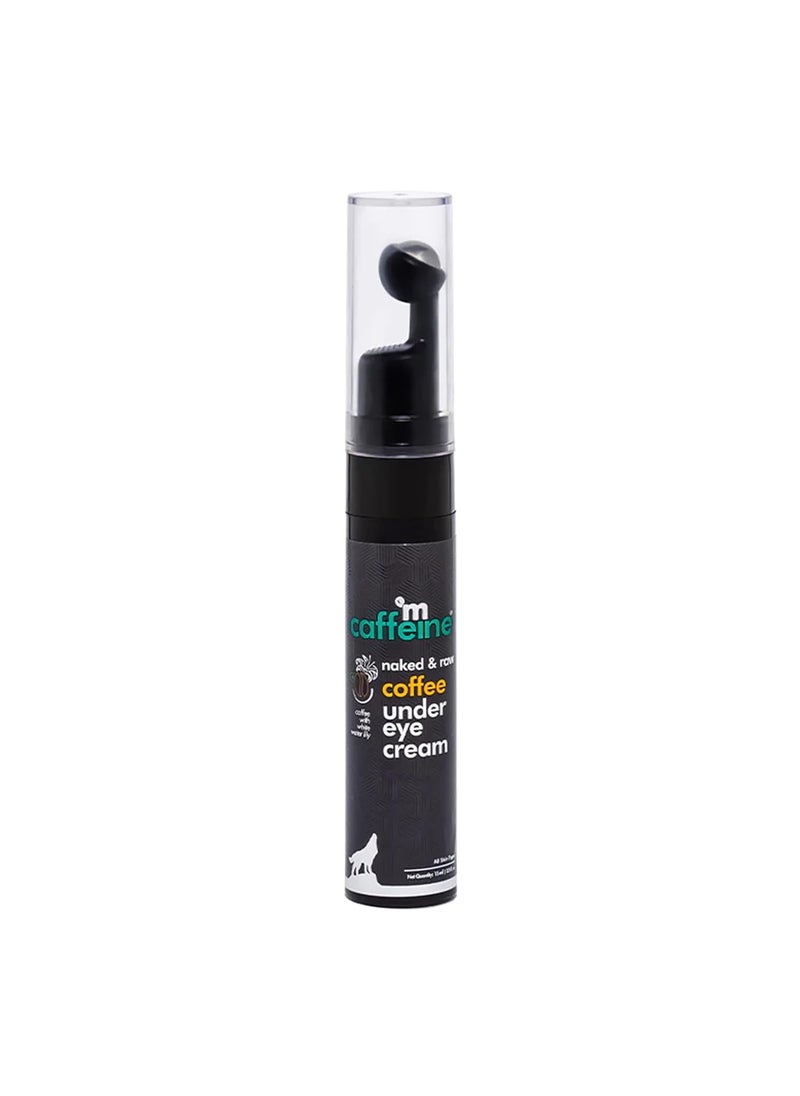mCaffeine Coffee Under Eye Cream for Dark Circles for Women  Men  Reduction in Dark Circles Reduces Puffiness  Fine Lines  Easy Application with Cooling Massage Roller  15ml