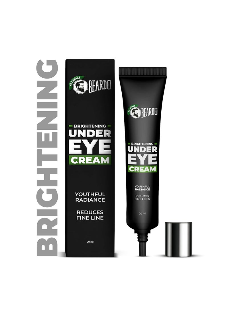 BEARDO Naturals Brightening Under Eye Cream for Men  Reduce wrinkles fine lines and dark circles  Restores youthful glow  98 Natural  20ml  08Fl Oz