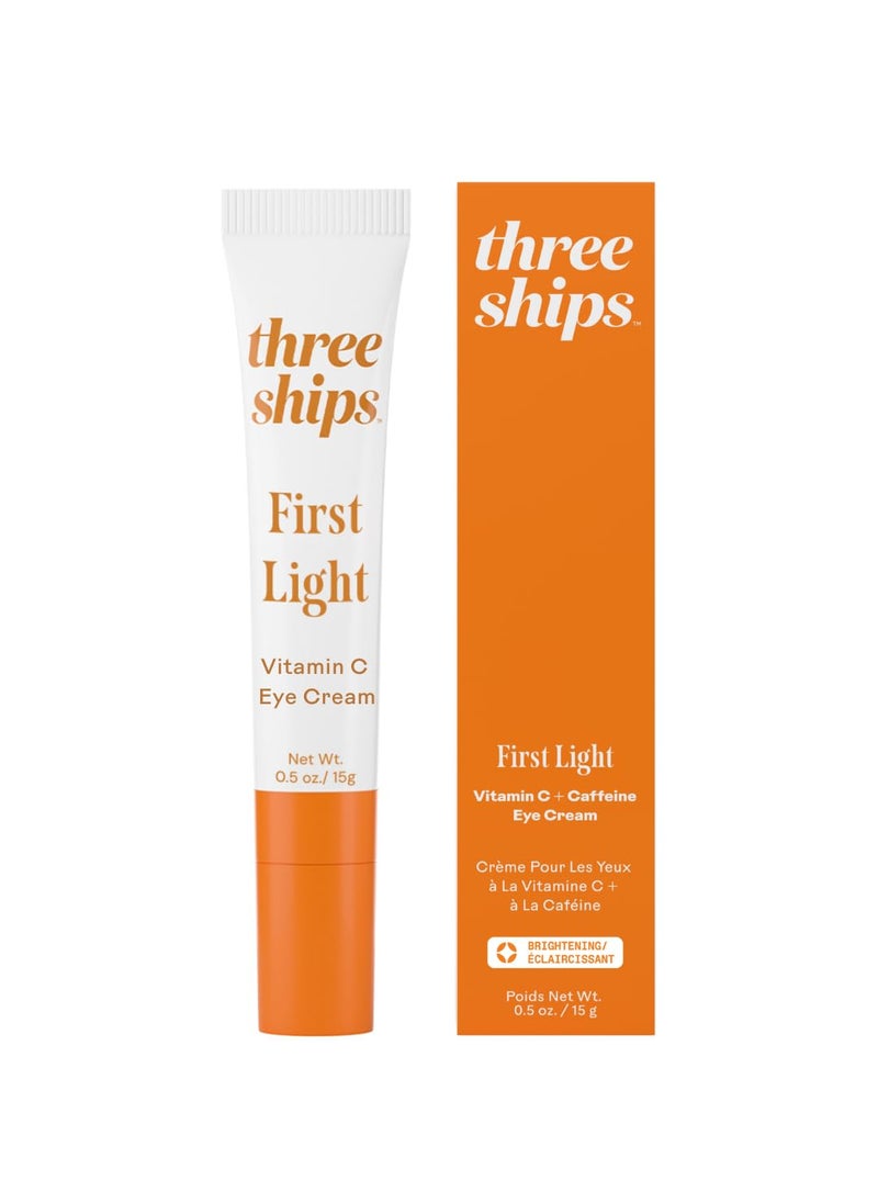 Three Ships First Light Vitamin C  Caffeine Eye Cream Visibly Brightens  Depuffs Reduces Look of Dark Circles Brightening Under Eye Cream 15g