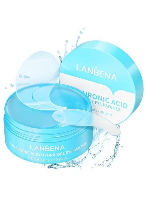 LANBENA Hyaluronic Acid HydraGel Eye Mask Sheet Collagen Eye Patches Skin Care Eye Gel for Moisturizing Remove Dark Circles Eye Bag 30 Pairs