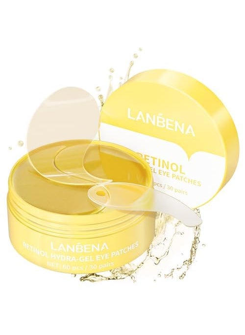 LANBENA Under Eye Patches 30 Pairs  Gold Under Eye Mask Retinol  Collagen Under Eye Mask for Face Care Eye Masks for Dark Circles and Puffiness Under Eye Masks for Beauty  Personal Care