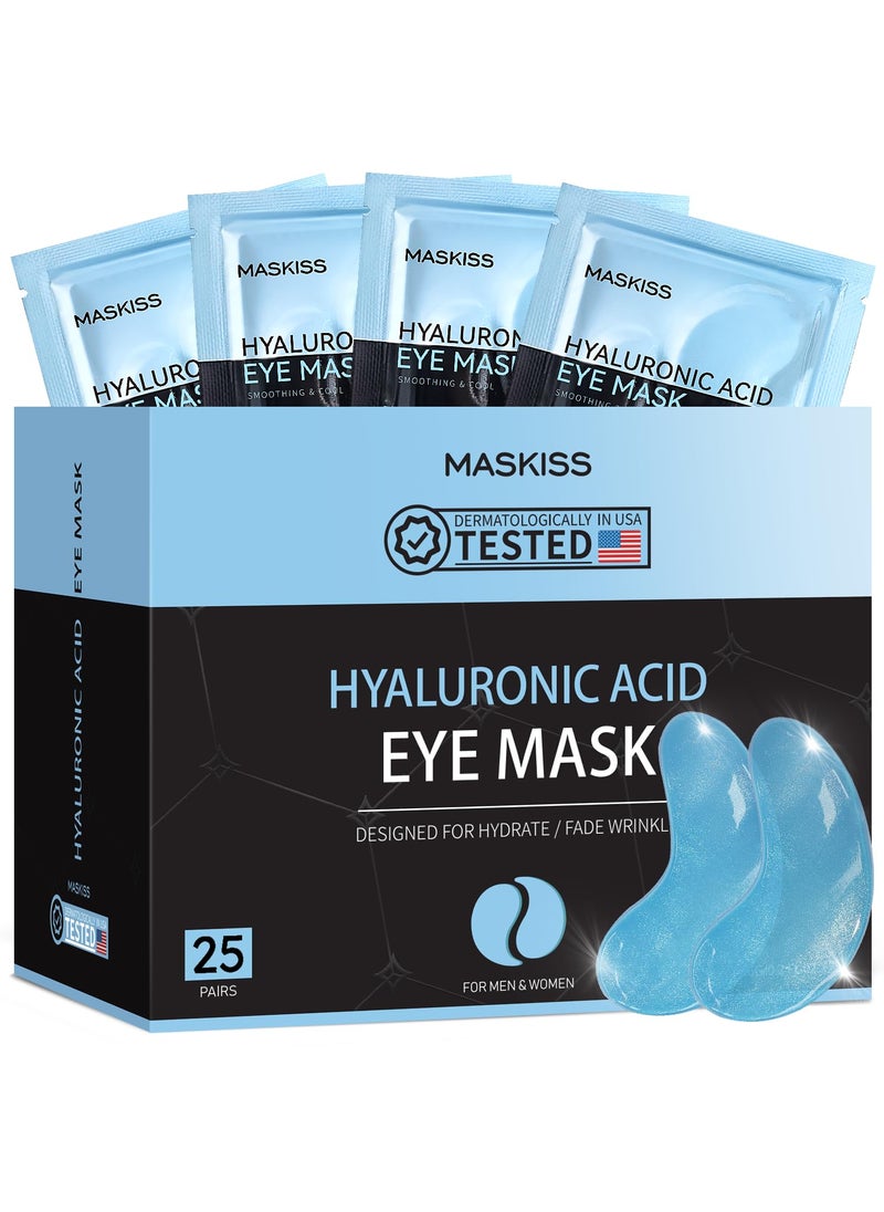 Under Eye Patches 25 Pairs Hyaluronic Acid Eye Masks for Dark Circles Puffy Eyes Undereye Bags Collagen Eye Patches for Wrinkles and Hydrate Eye Skincare Gift for Her