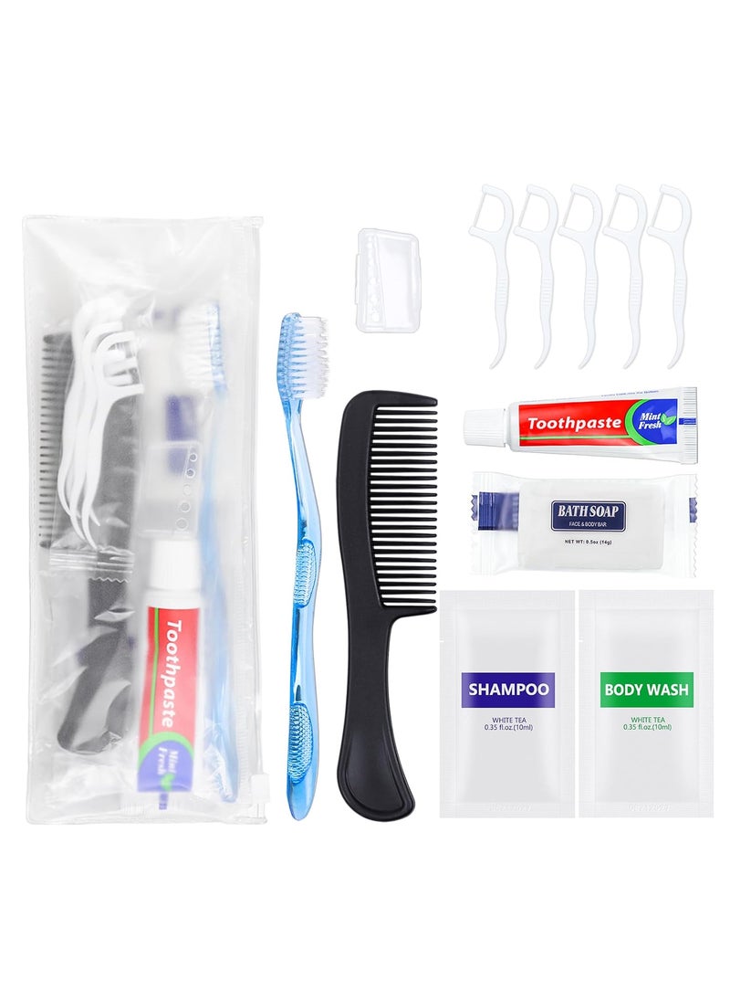 5 Sets Personal Hygiene Kit Basic Toiletry Kits Homeless Supplies Bulk for TravelCharityBusiness Include 5 Toothbrush 5 Toothpaste 5 Comb 5 Bath Soap 5 Shampoo5 Body Wash 25 Floss Picks
