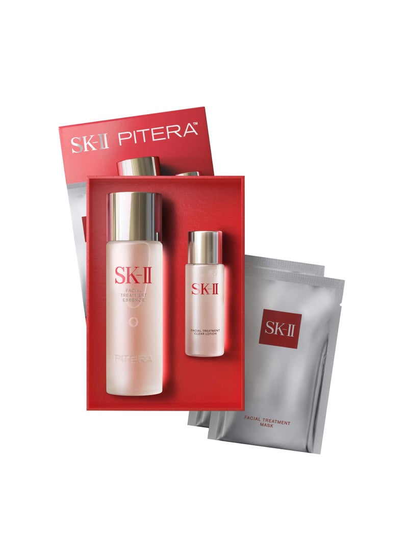 SKII First Experience Skin Care Set  Gift Set Includes Treatment Face Masks Facial Essence  Face Toner  Helps Improve Dryness Refine Skin Texture  Reduce Fine Lines  Wrinkles 4 Count