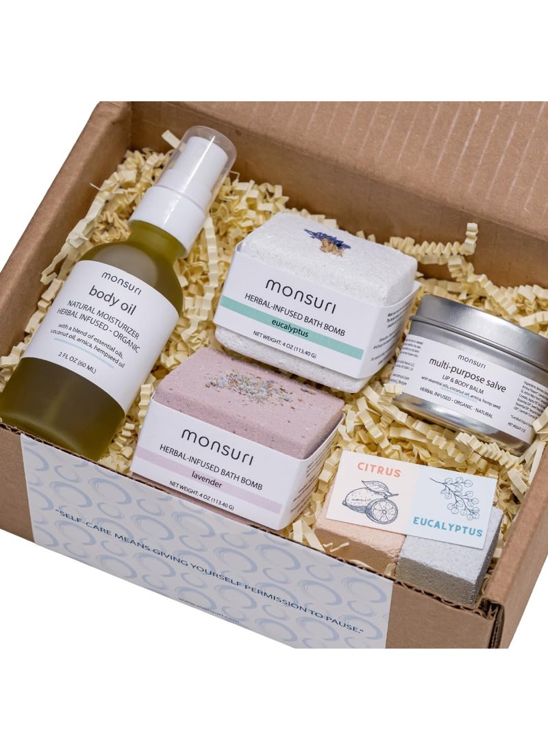 Self Care Package Spa Kit Natural Bath Accessories and Skincare Products Spa Basket for Women Gift