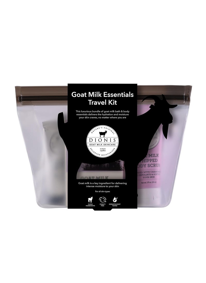 Dionis Goat Milk Skincare Lavender Blossom 6 Pc Self Care Essentials Travel Set  Bar Soap Shave Butter Hand Cream Body Lotion  Whipped Sugar Body Scrub In Resealable Leak Resistant Carrying Case