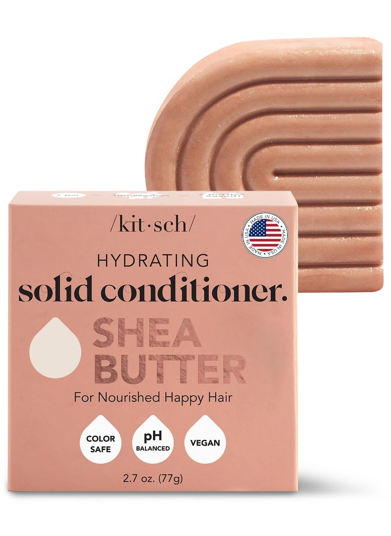 Kitsch Shea Butter Conditioner Bar for Hair Hydration  Nourishing Hair Mask  Made in US  EcoFriendly Zero Waste Solid Bar Conditioner  Moisture for Dry Hair  Works wNatural Shampoo Bar 27oz
