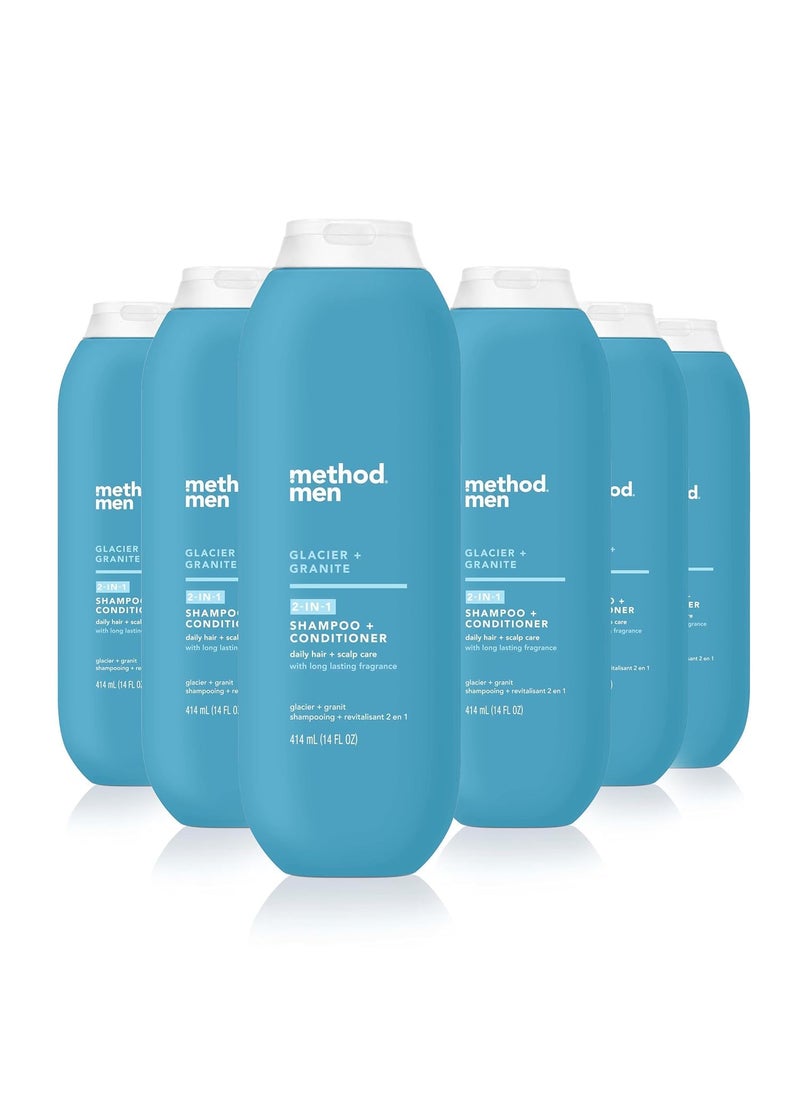 Method Men 2 in 1 Shampoo and Conditioner Glacier  Granite 14 oz 6 pack