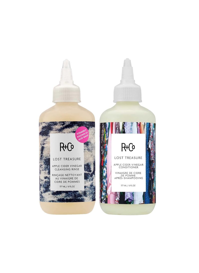 RCo Lost Treasure Apple Cider Vinegar Hair Rinse  Conditioner Set  ShineBoosting Hair Treatment for Clean  Healthy Hair  Remove Product BuildUp  Restore Scalp pH  60oz Set of 2