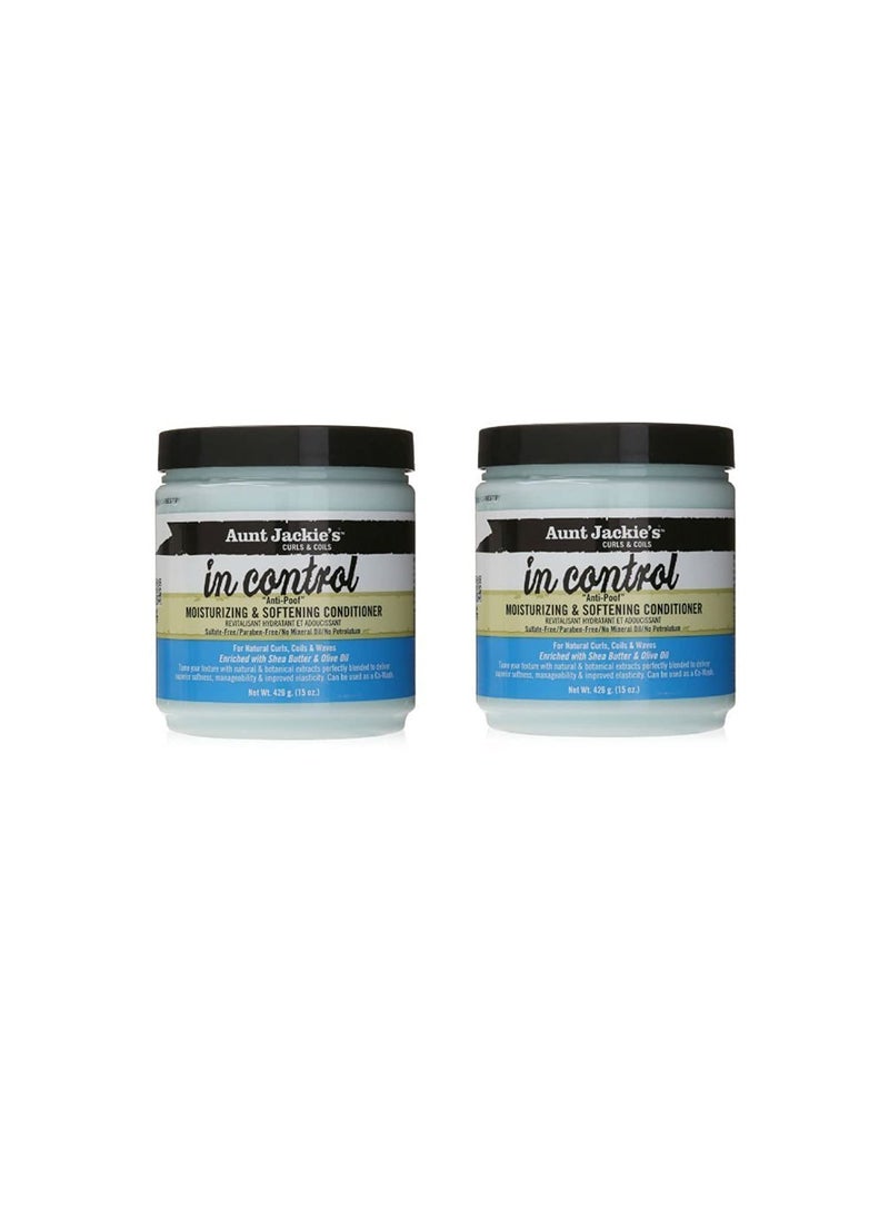 Aunt Jackies In Control AntiPoof Moisturizing  Softening Conditioner  15 oz Pack of 2