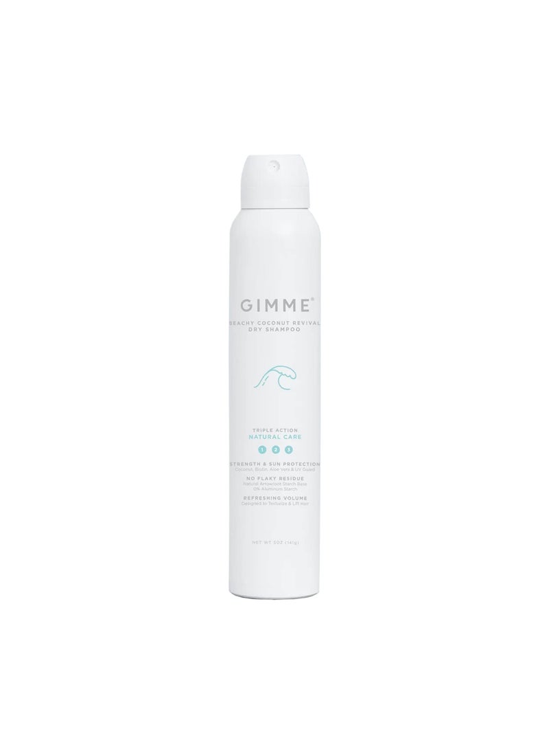 Gimme Beauty  Dry Shampoo Spray Coconut Beachy Revival  Non Toxic Dry Shampoo for Brunettes Blondes  All Hair Types  With Aloe Vera Biotin  UV Guard for Sun Protection 5 Ounces