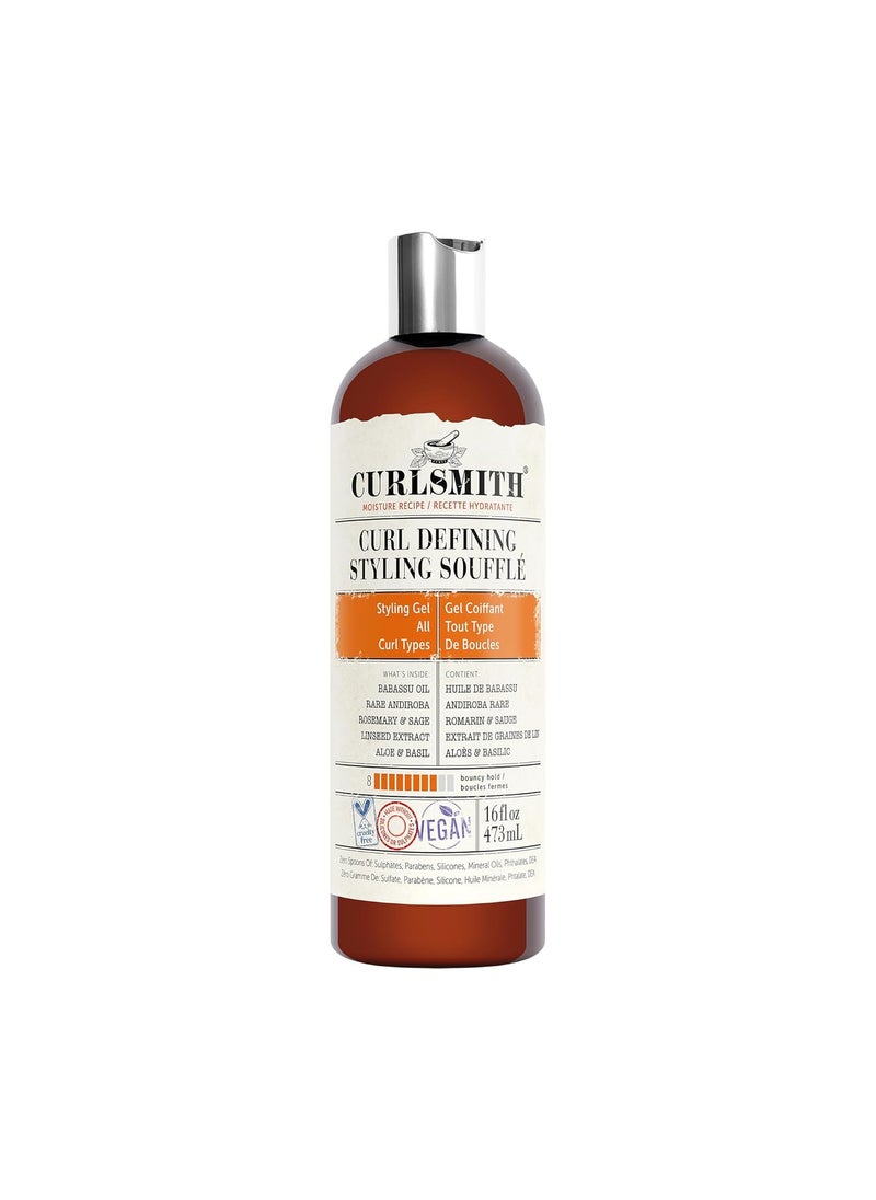 CURLSMITH  Curl Defining Styling Souffl  Vegan Medium Hold Styling Gel for Wavy Curly and Coily Hair 16oz