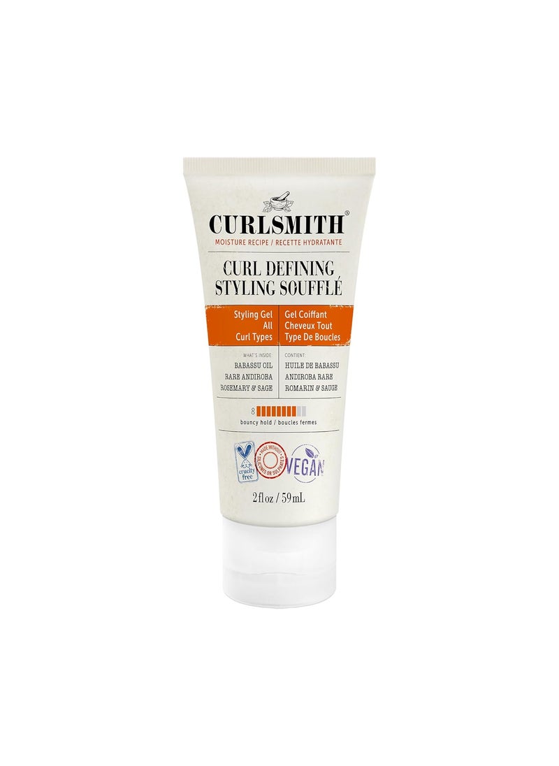 CURLSMITH  Curl Defining Styling Souffl  Vegan Medium Hold Styling Gel for Wavy Curly and Coily Hair 2oz Trial or Travel Size