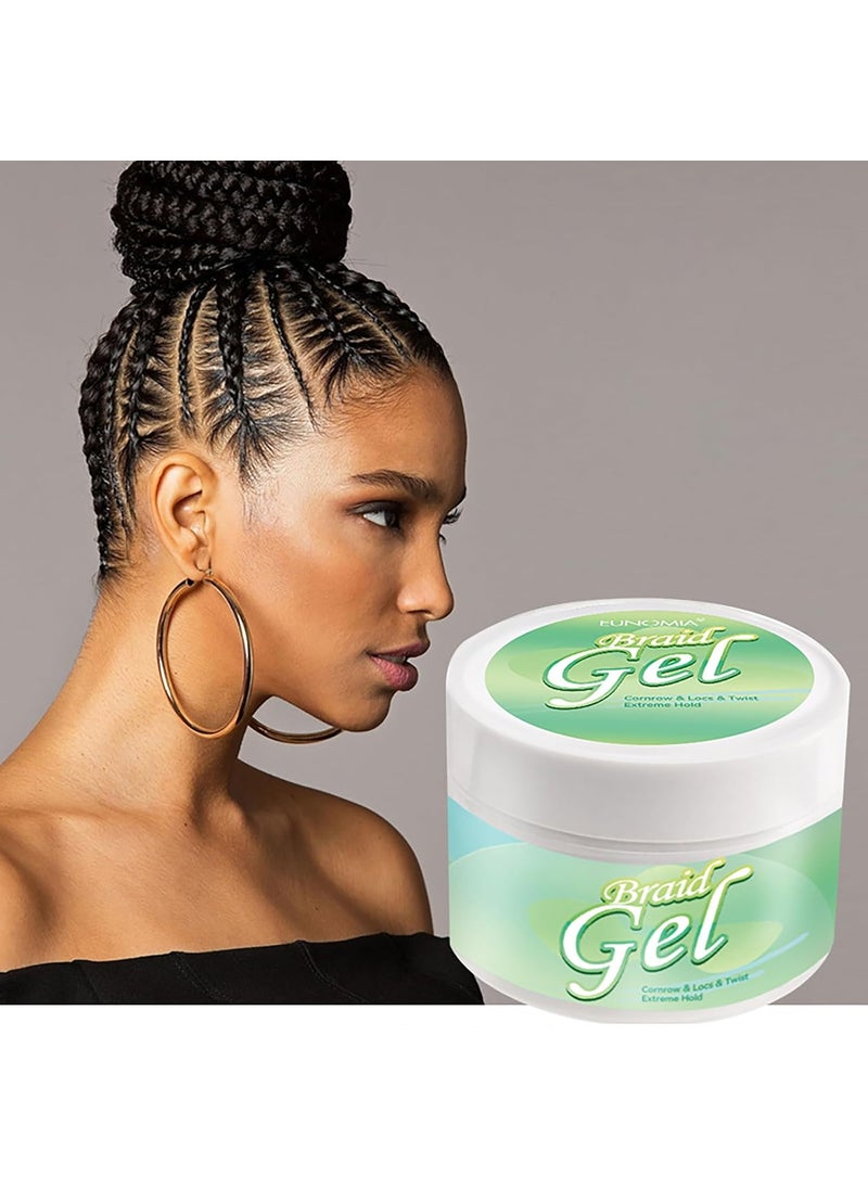Braid Gel for Defining Curls Twist and Lock Edge Control with Extreme Hold  No White Residue Reduces Frizz for Twists Locs Cornrows Wavy  Kinky Hair 250ml